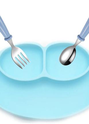 Набор посуды 2Life силиконовая тарелка-коврик и столовые прибо...