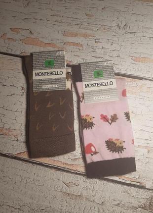 Жіночі шкарпетки montebello з принтом лісові звірята розмір 36...
