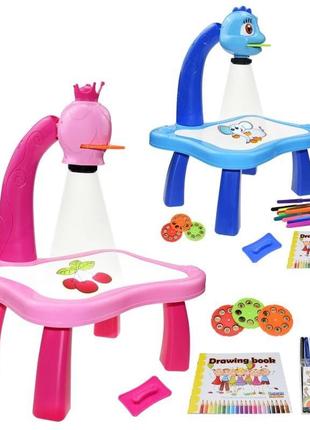 Детский стол для рисования розовый со светодиодной подсветкой ...