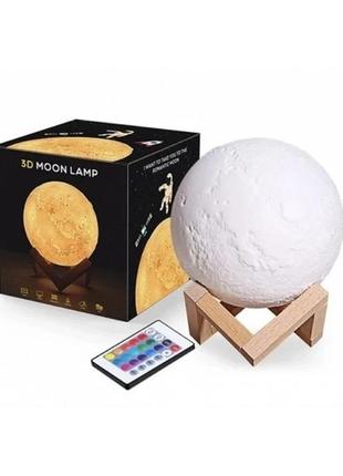 Светильник настольный детский 3d белая луна moon light lamp 15...