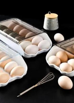 Контейнер для зберігання яєць egg storage box, білий пластиков...