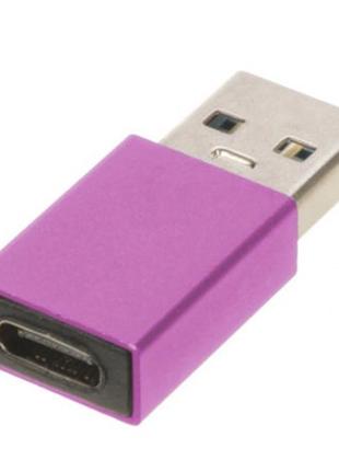 Переходник USB 3.0 TU001 / USB-Type-C / Металлический / Розовый