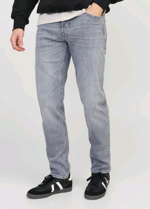 Джинсы jack & jones tim slim fit 34/34 neutral grey