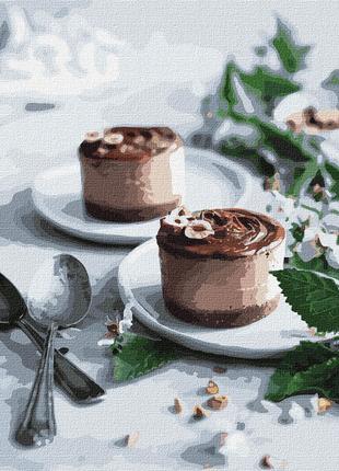 Картина по номерам "Шоколадные пирожные" Идейка KHO5604 30х40 см