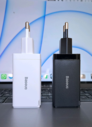 Baseus GaN5 Pro 65W 2Type-C+USB 100W EU Швидкий зарядний пристрій