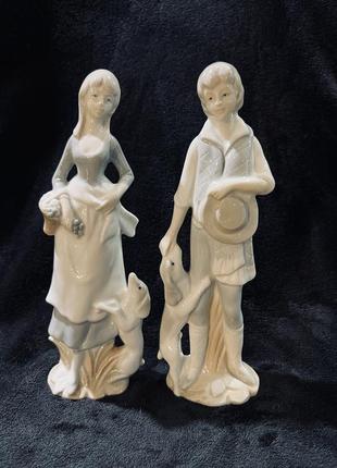 Фарфоровая статуэтка девушка и юноша пара john jenkins 1970 яп...