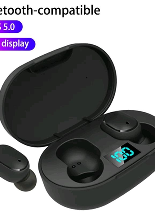 Бездротові навушники TWS E6S з Led Дисплеєм Bluetooth 5.1 Чорні
