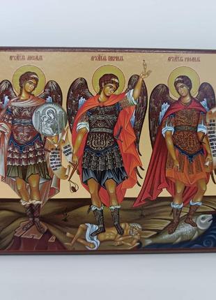 Икона Архангелы Михаил, Гавриил и Рафаил 20х15см