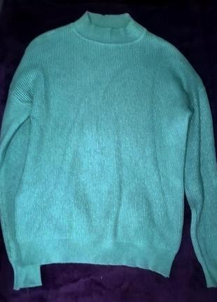 Теплий светер бірюзового кольору oversize