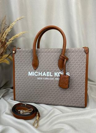 Женская сумка michael kors grey, размер 35х26х12 см