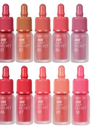 Матовый стойкий тинт для губ peripera ink airy velvet tint