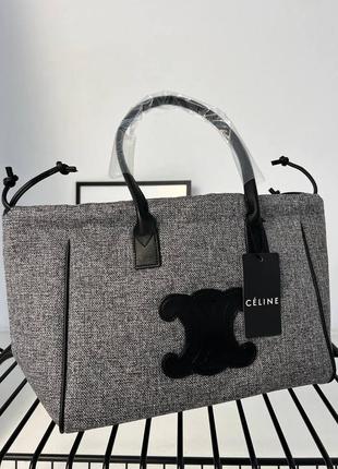 Женская сумка текстильная celine молодежная, брендовая сумка ш...