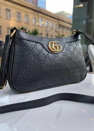 Жіноча сумка з еко-шкіри gucci гуччі чорного кольору молодіжна...