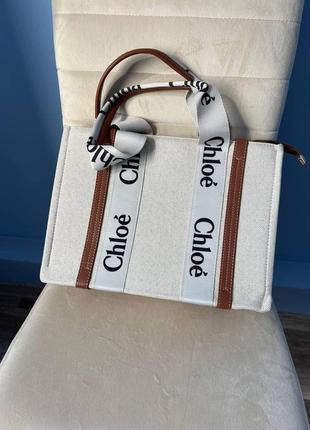 Жіноча сумка текстильна chloe молодіжна, брендова сумка шопер ...