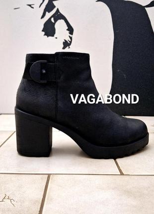 Черные ботинки ботильоны vagabond, нубук, натуральные, кожа,