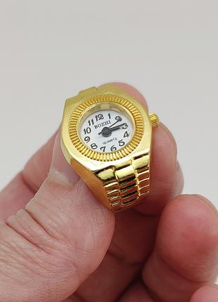 Годинник-кільце на палець кварцові золоті (білий циферблат) ар...