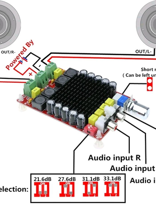 TDA7498 является 100 Вт + 100 Вт аудио усилитель класса D.