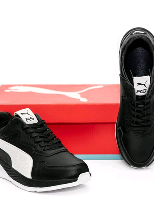 шкіряні кросівки Puma колір чорний білий