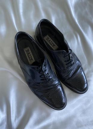 Черные кожаные мужские классические туфли bally oxford dres sh...