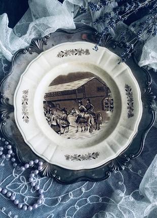 🔥 тарелка 🔥 антикварная старинная редкая швеция фаянс коллекци...