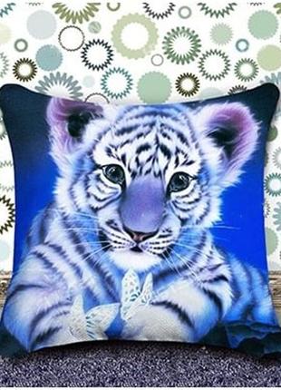 Алмазная вышивка подушка наволочка Тигренок савана львица тигр...