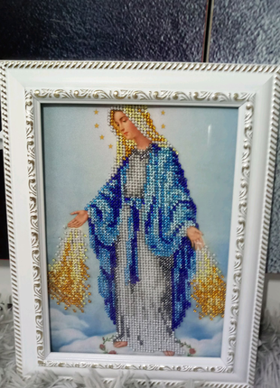 Образ ікона вишита бісером ,,Непорочне зачаття Діви Марії,,