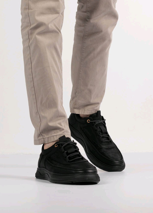 Кросівки чоловічі чорні штучний нубук від виробника 6M