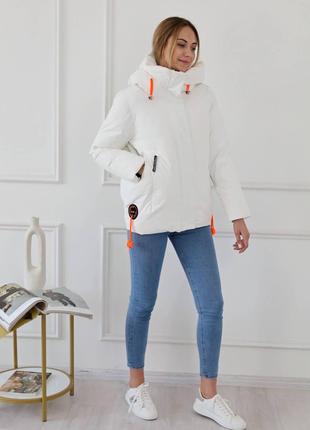 Женская куртка с капюшоном цвет белый р.XXL 445439