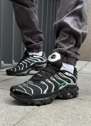 Nike air max plus tn black silver green.артикул: s1236