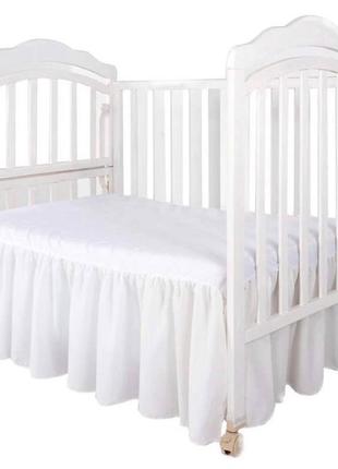 Белая юбка для детской кроватки с оборками от пыли