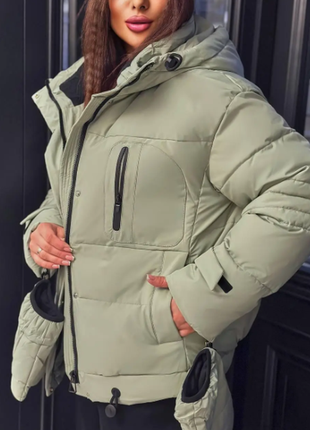 Куртка женская зимняя до -20 биопух с варежками s,m,l,xl,xxl 5...