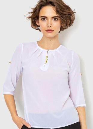 Блуза однотонная, цвет белый, 230r1121-1