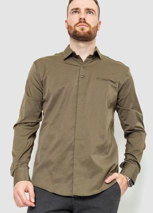 Рубашка мужская однотонная, цвет хаки, 214r7324