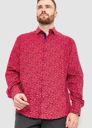 Рубашка мужская с принтом, цвет бордовый, 214r7362