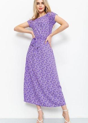 Платье с цветочным принтом, цвет сиреневый, 214r055