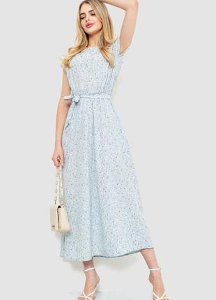 Платье с цветочным принтом, цвет светло-голубой, 214r055