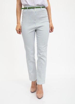 Прямые женские брюки в полоску, цвет белый, 117r5002