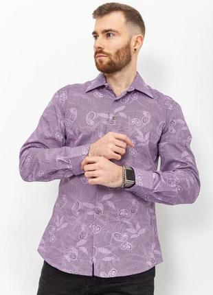 Рубашка мужская с принтом, цвет сиреневый, 131r148955