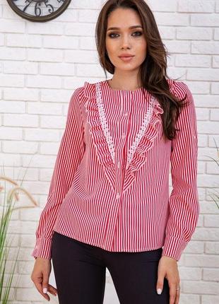 Нарядная женская рубашка, в красно-белую полоску, 102r200