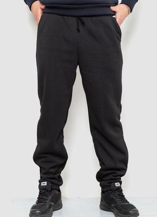 Спорт штаны мужские на флисе, цвет черный, 241r001