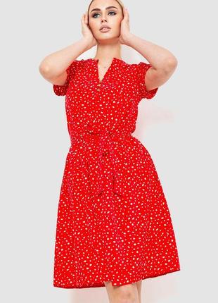 Платье в горох, цвет красный, 230r006-15