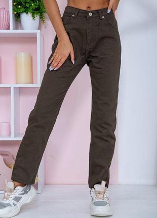 Жіночі джинси мом прямого крою, колір хакі, 164r3363