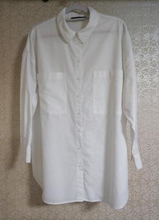 F&amp;f актуальная белая рубашка рубашка туника накладные карм...