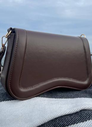 Женская сумочка багет шоколадный цвет