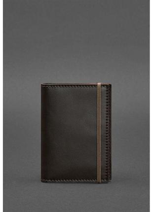 Кожаная обложка для паспорта 2.0 темно-коричневая