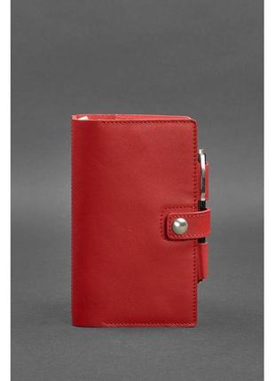 Женский кожаный блокнот (софт-бук) 4.0 красный