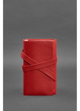 Женский кожаный блокнот (софт-бук) 1.0 красный