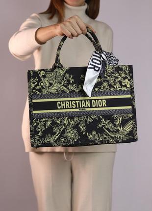 Женская сумка christian dior book tote black/yellow, женская с...