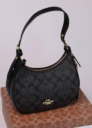 Женская сумка coach kleo hobo black/grey lux, женская сумка, к...