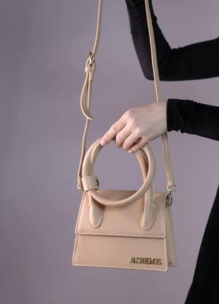 Жіноча сумка jacquemus le chiquito noeud beige, женская сумка,...